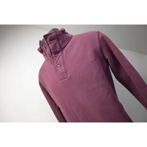 Superdry Fleece Sweater Cotton Burgundy Pullover‎ Mens Size Medium
